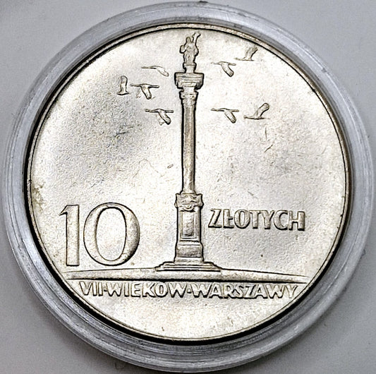 Moneta 10 zł mała Kolumna Zygmunta 1966