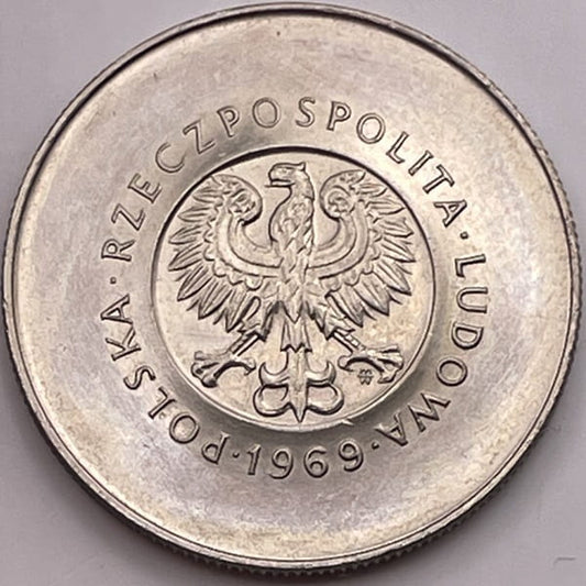 Moneta 10 zł Dwudziesta piąta rocznica PRL 1969