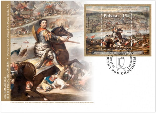 Koperta FDC 350 rocznica bitwy pod Chocimiem 2023