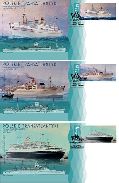 Koperty FDC Polskie transatlantyki  2024 5407-5409