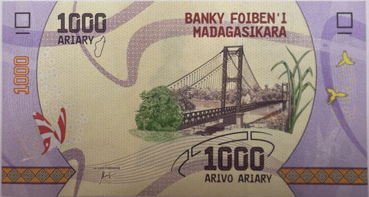 Madagaskar banknot 1000 Ariary 2017 r. UNC