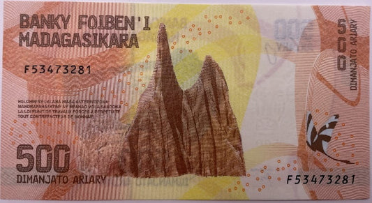 Madagaskar banknot 500 Ariary 2017 UNC