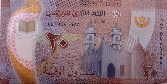 Mauretania banknot 20 ouguyia 2020