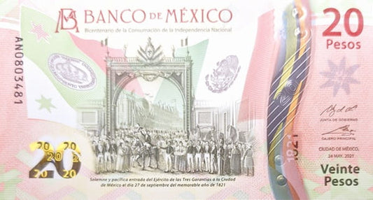 Meksyk banknot 20 pesos 2021