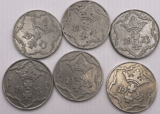 Moneta 10 fenigów Wolne Miasto Gdańsk 1923 stan 3