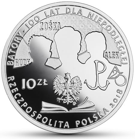 Moneta 10 zł 100-lecie Liceum im. Stefana Batorego 2018 r.