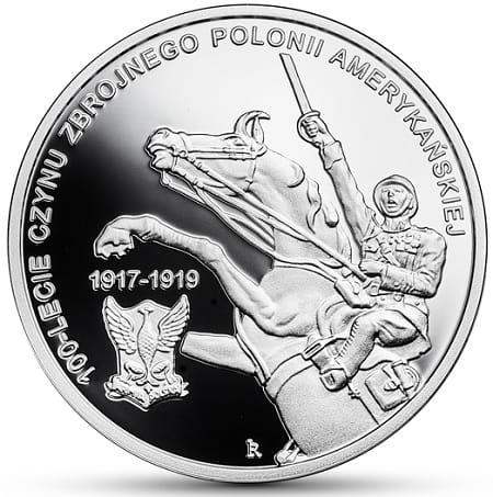 Moneta 10 zł 100-lecie czynu zbrojnego Polonii amerykańskiej 2018 r.