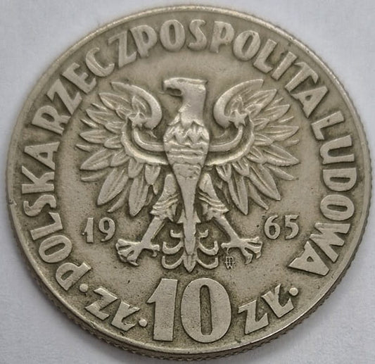 Moneta 10 zł Mikołaj Kopernik 1965 stan 3