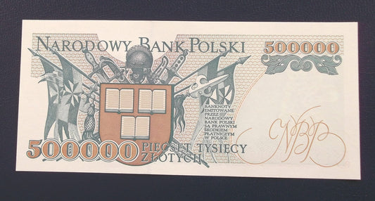 500000 zł Henryk SIENKIEWICZ  1993 UNC